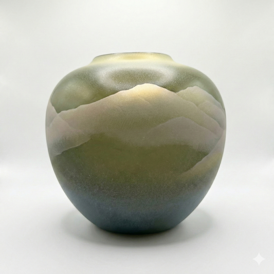 Kutani-yaki: "Kinrenzan" (Golden Lotus Mountain)